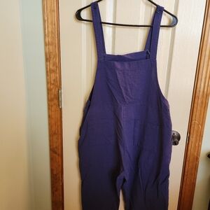 Navy blue bib overalls sz Medium,  fits 8-12